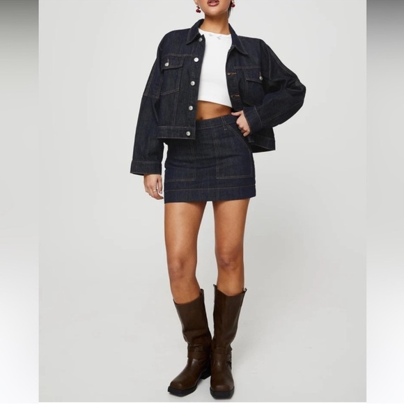 Princess Polly dark wash denim mini skirt - Picture 2 of 5